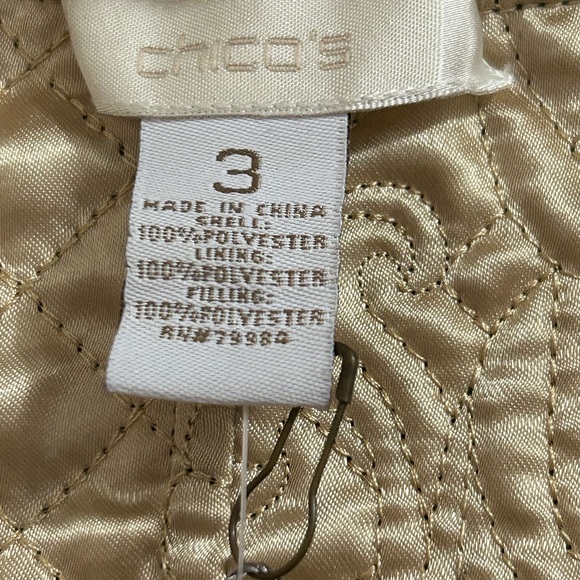 NWT Chico's Women's Quilted Open Front Reversible Blazer Jacket, Snake Print. - Picture 8 of 10